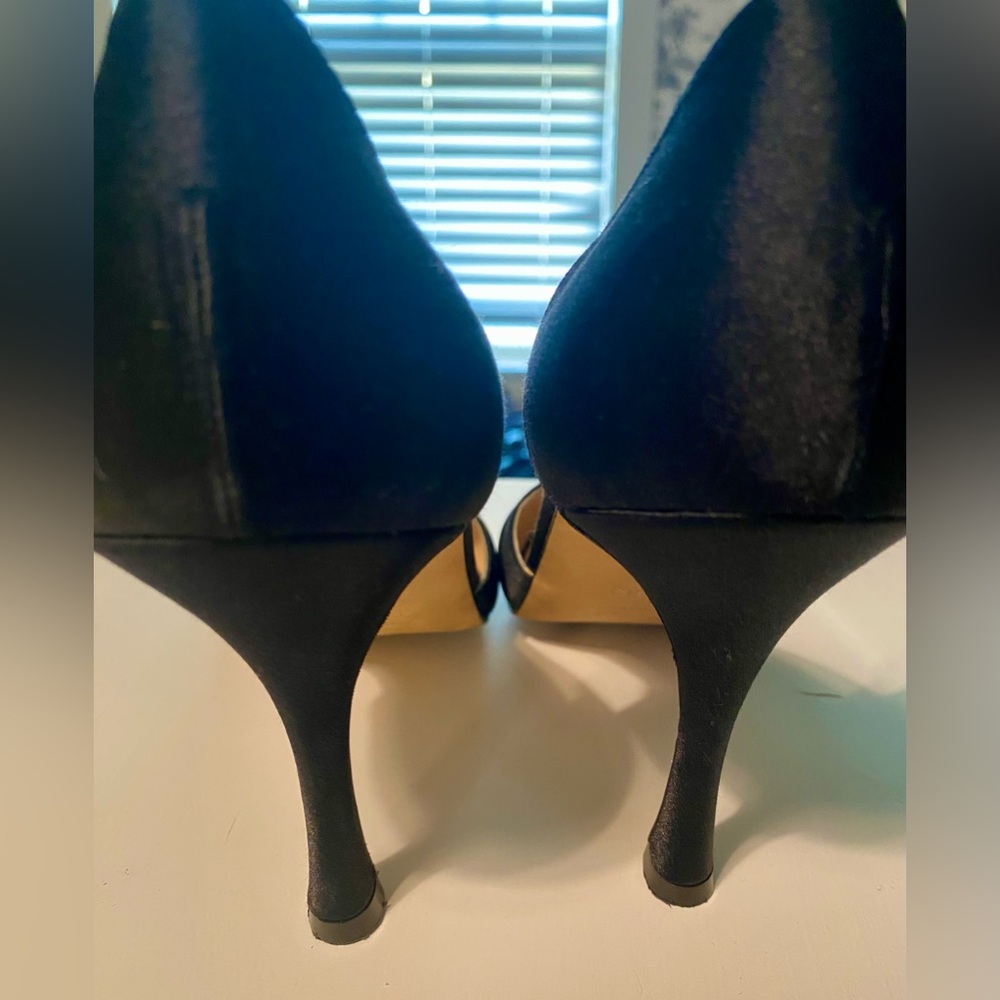 Manolo Blahnik Black Satin Sedaraby D’Orsay Heels- 90mm - Picture 5 of 5
